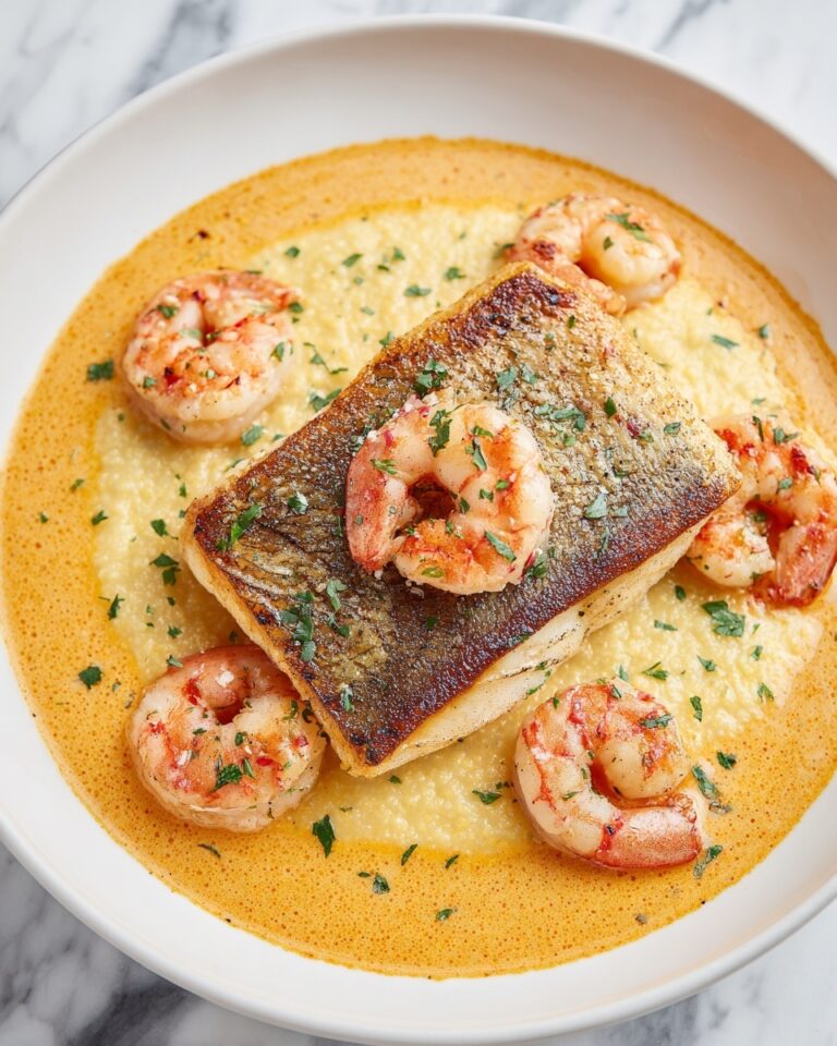 Red Snapper & Shrimp Grits with Cajun Cream Sauce Recipe