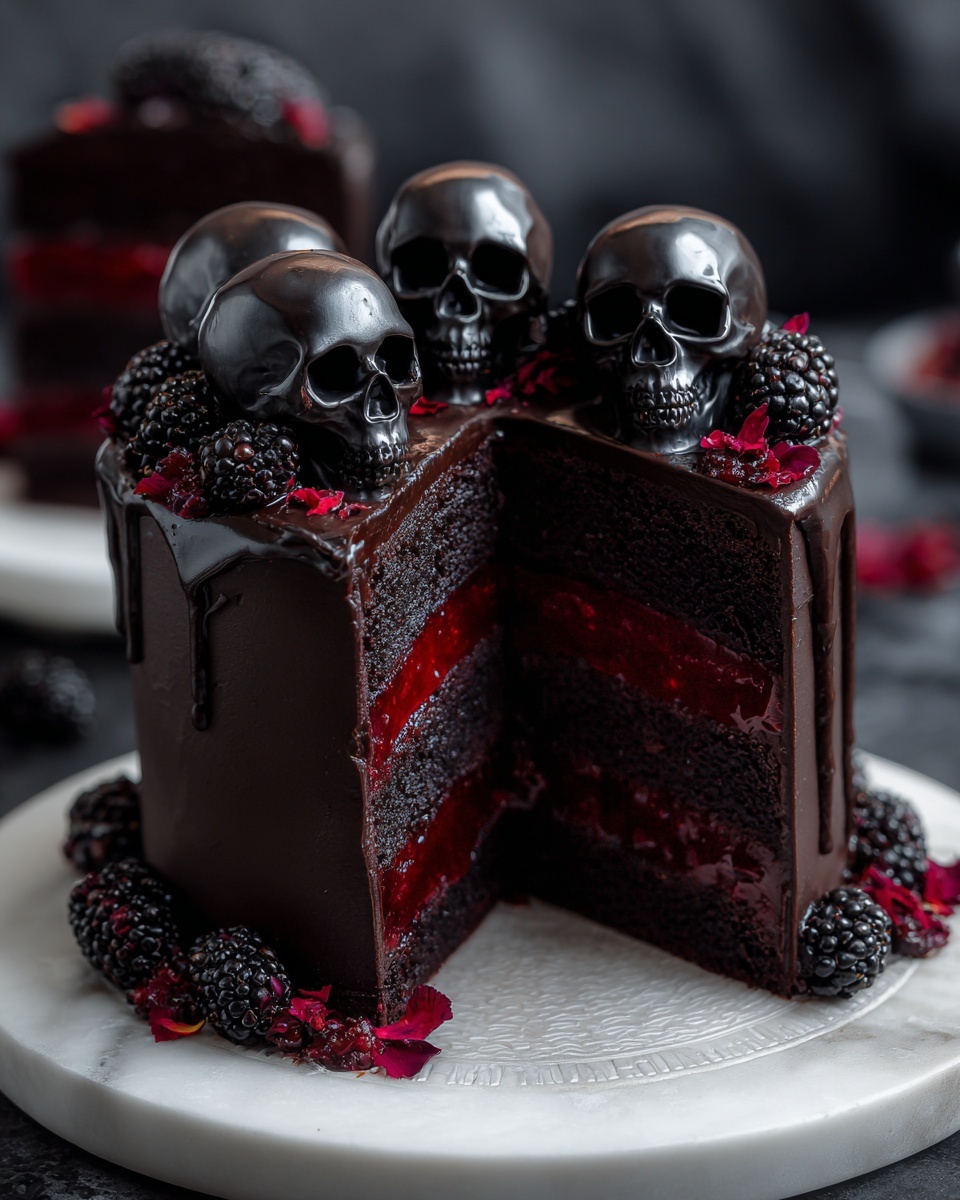 Spooky Black Velvet Halloween Cake Recipe - Recipe Image