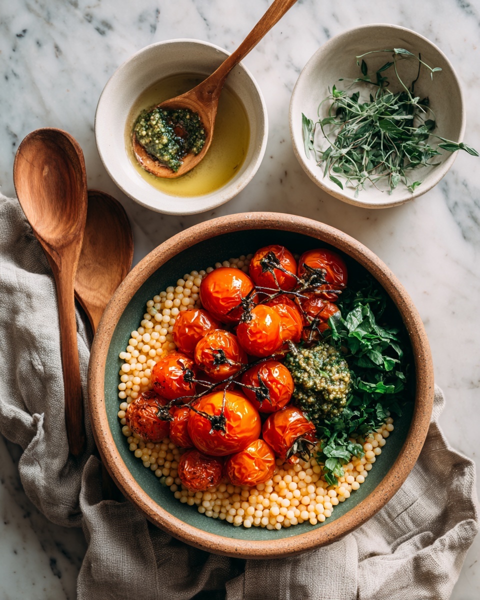 Roast Cherry Tomato and Thyme Risotto with Basil Pesto Recipe - Recipe Image