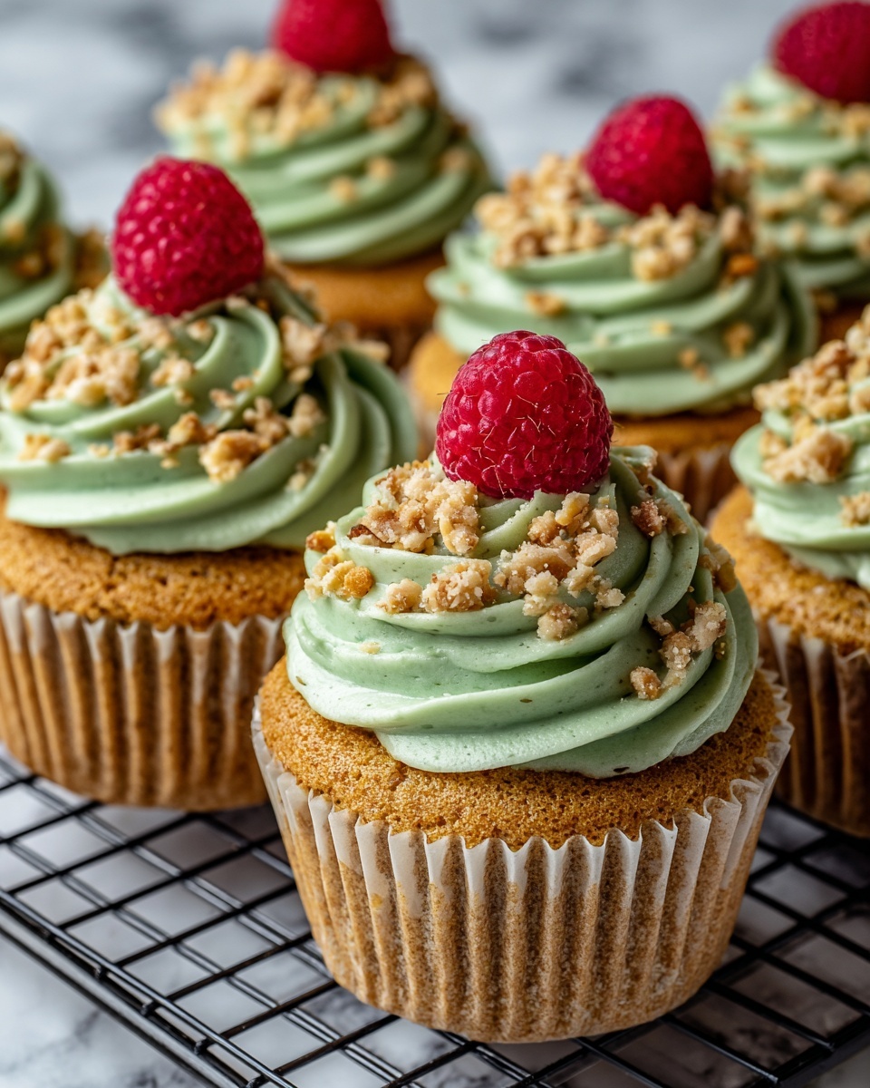 Luscious Pistachio Cupcakes with Vanilla Buttercream Frosting Recipe - Recipe Image