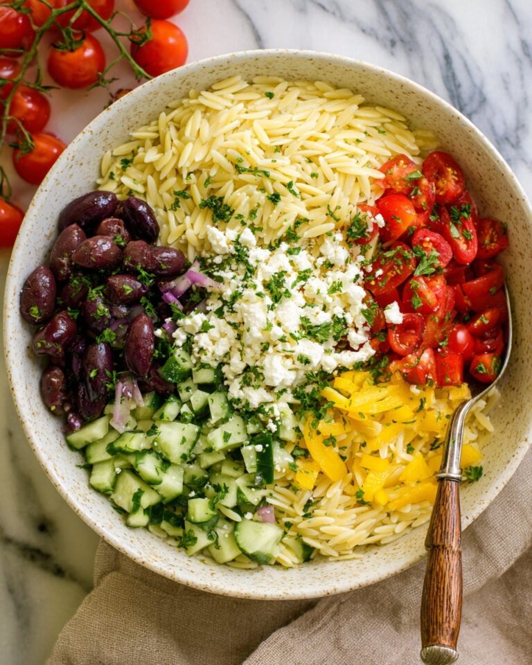 Orzo Pasta Salad with Cherry Tomatoes, Feta, and Fresh Basil Recipe