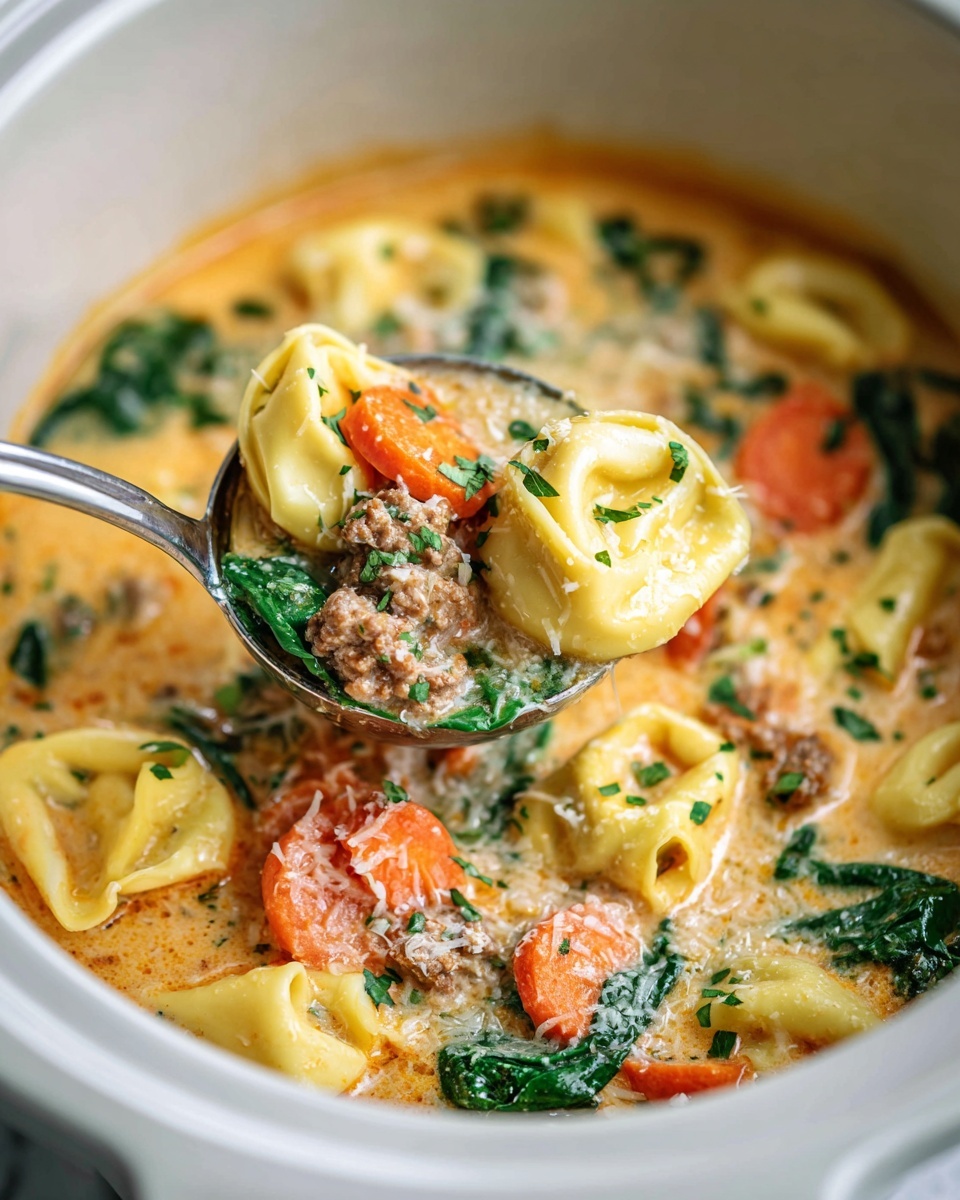 Creamy Crockpot Tortellini Recipe - Recipe Image