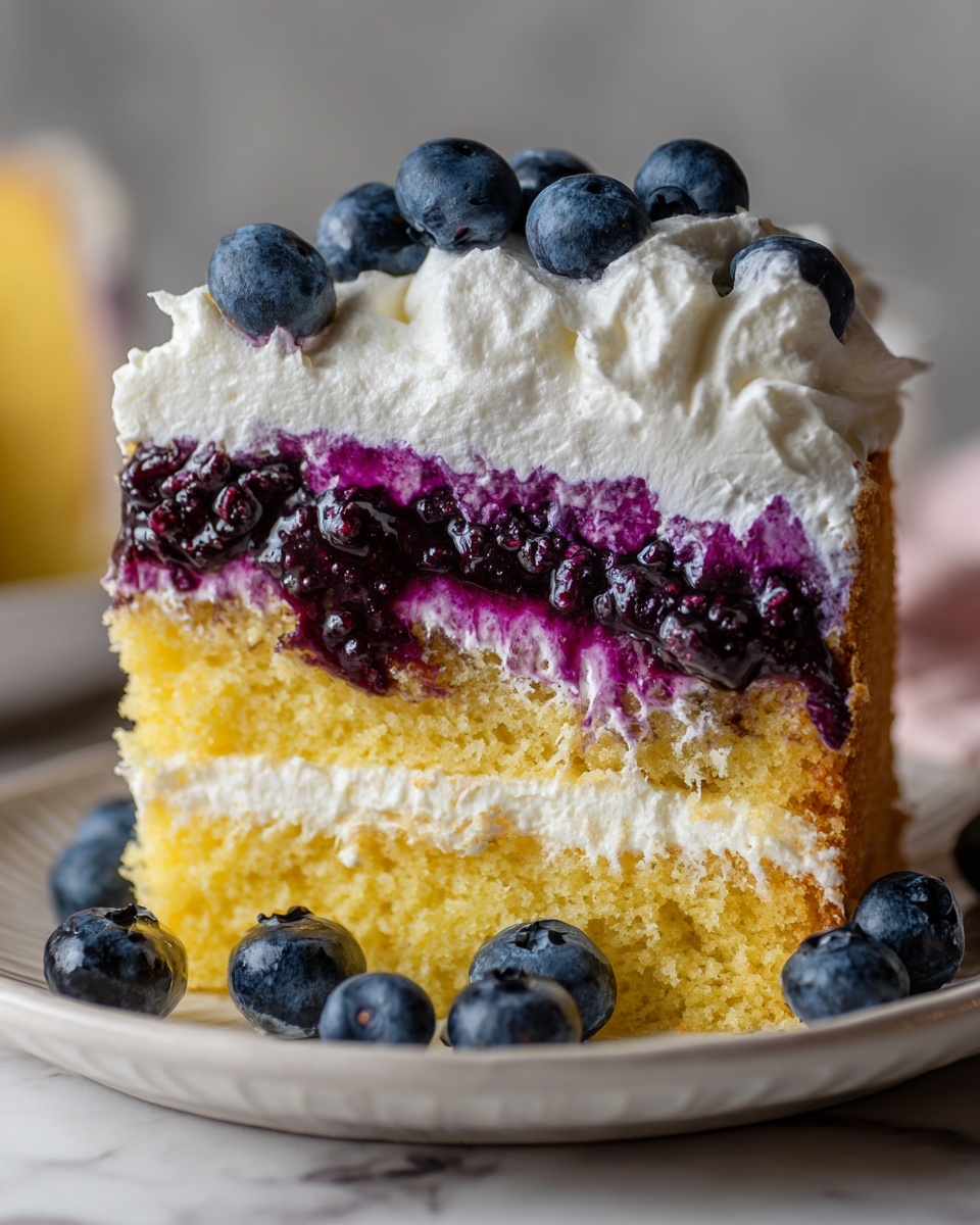 Blueberry Lemon Poke Cake Recipe - Recipe Image