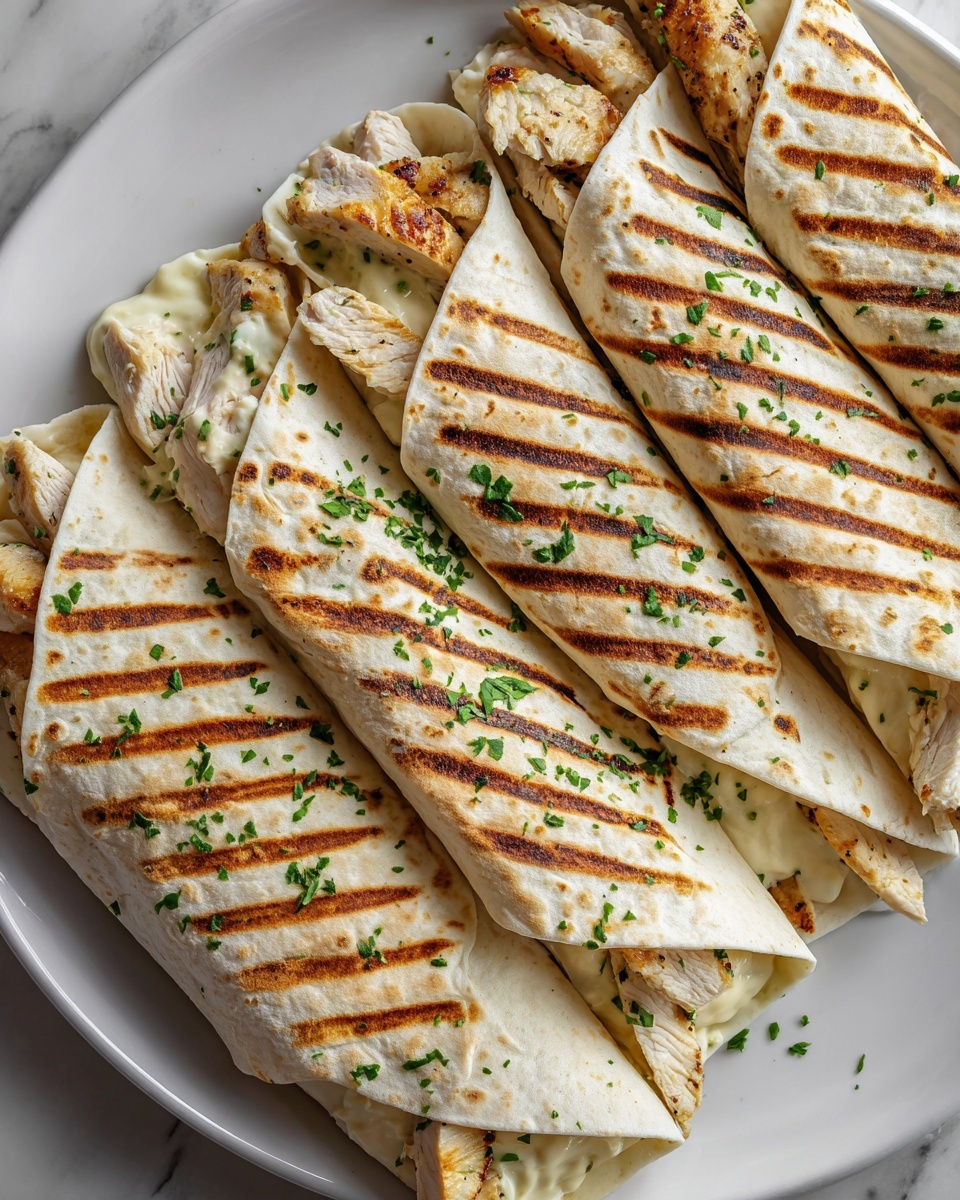 Chicken Wraps with a Garlic Cream Sauce Recipe - Recipe Image