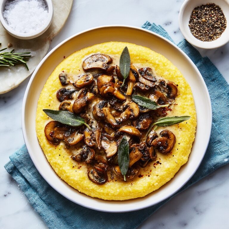 Creamy Polenta with Garlic Sage Mushrooms Recipe