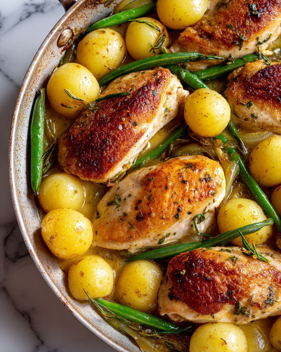 One-Pan Garlic Herb Chicken with Potatoes & Green Beans Recipe - Recipe Image
