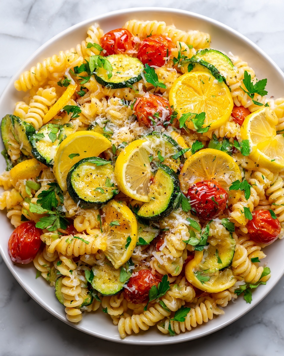 Lemon Butter Pasta with Veggies Recipe - Recipe Image