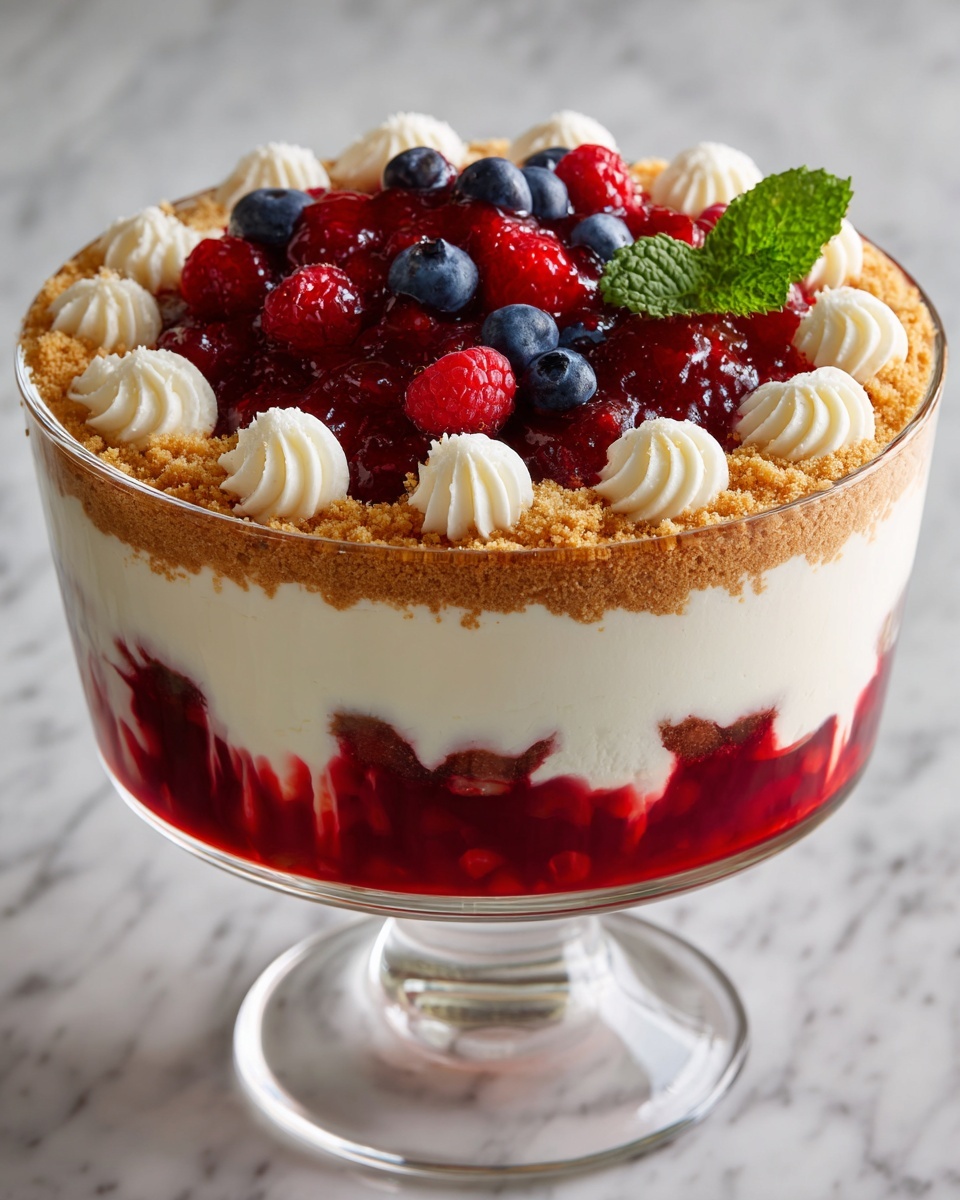 Red Velvet Trifle with White Chocolate Pudding and Mixed Berries Recipe - Recipe Image