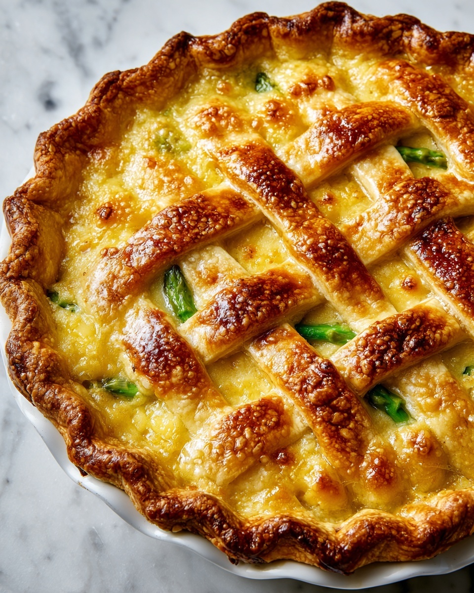Asparagus Pie with Swiss and Parmesan Cheese Recipe - Recipe Image