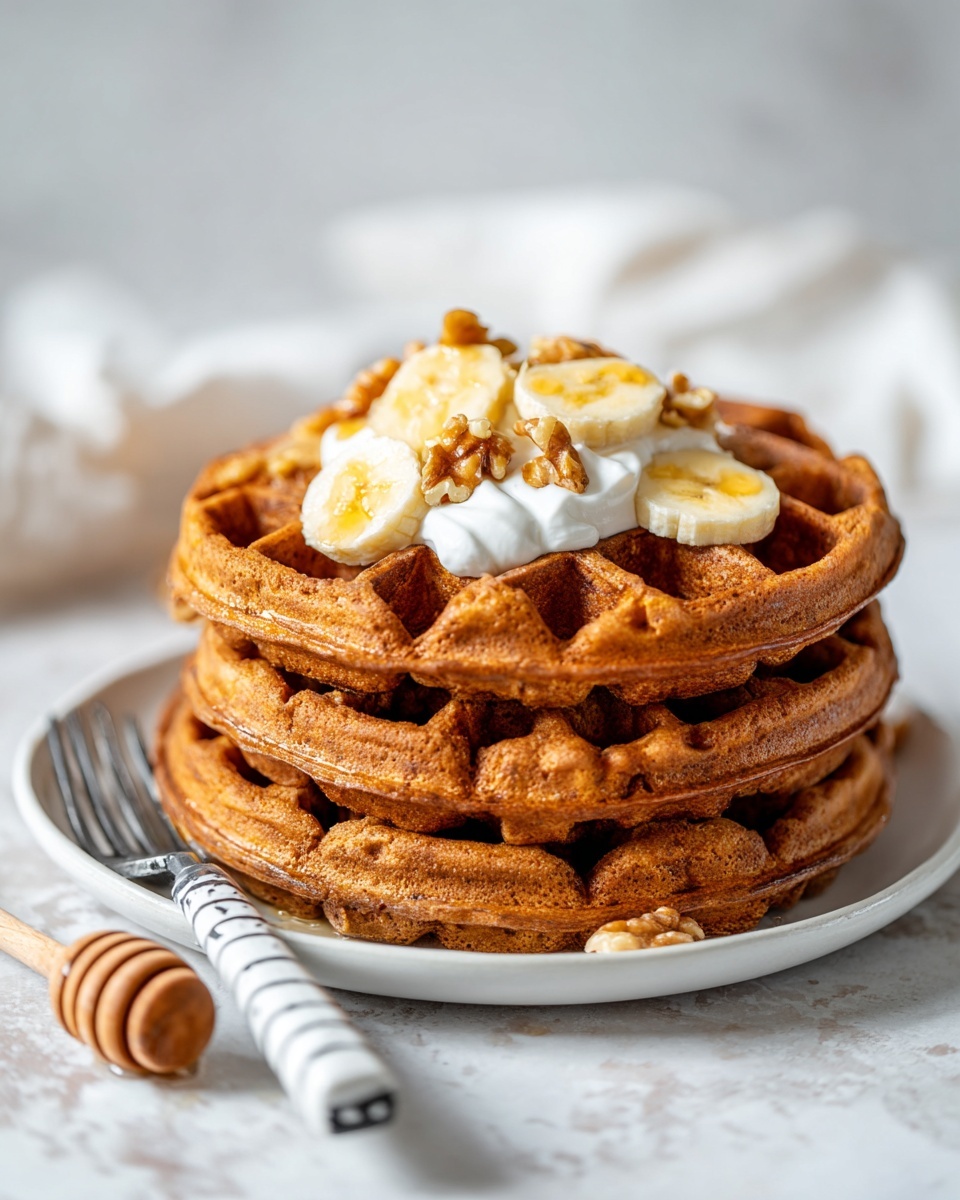 Flourless Banana Oat Waffles Recipe - Recipe Image
