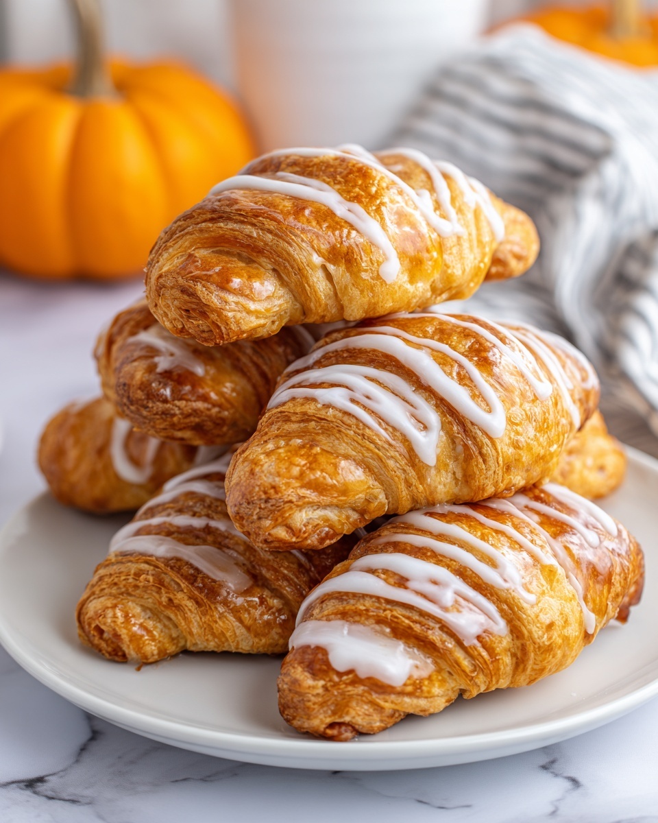 Pumpkin Pie Crescents with Maple Glaze Recipe - Recipe Image