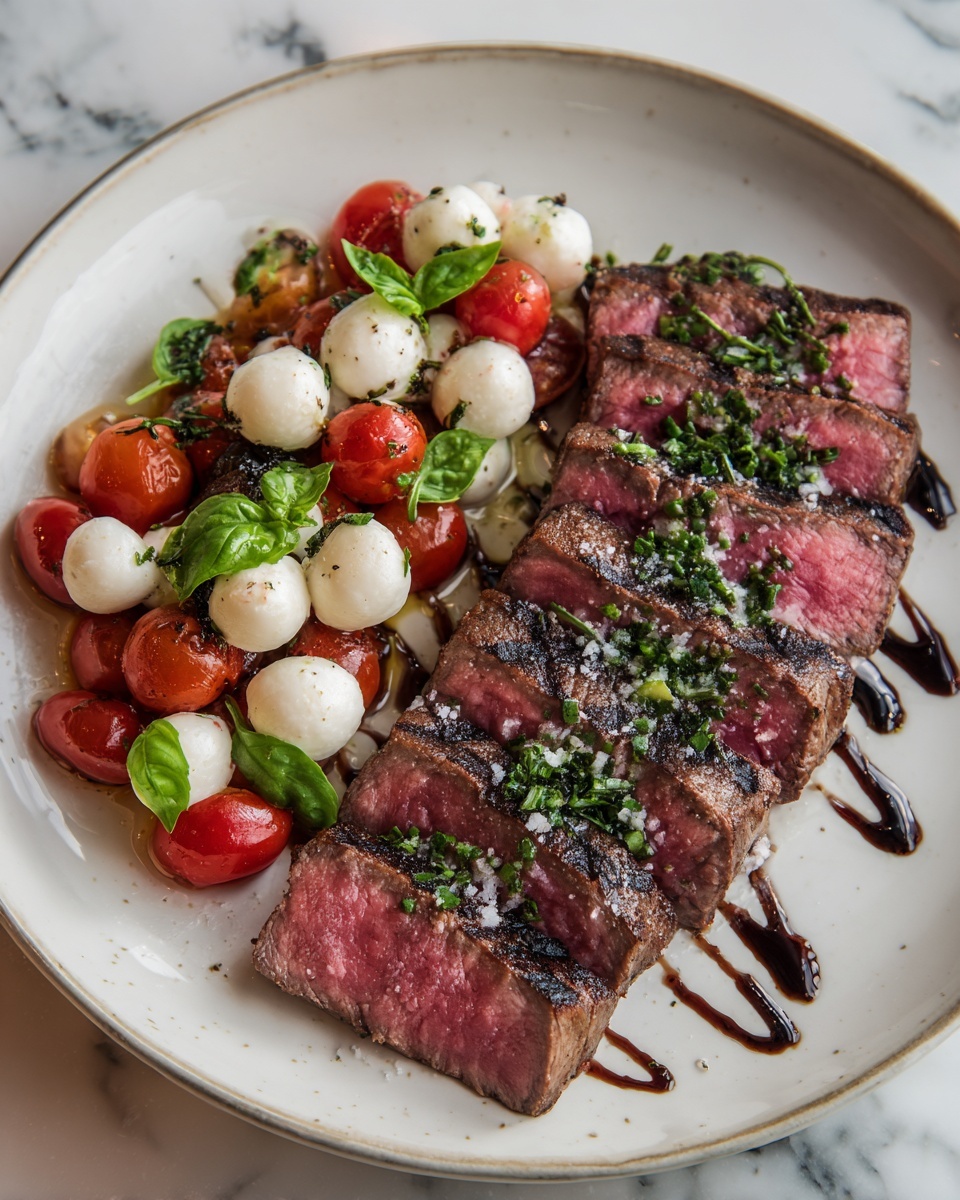 Balsamic Caprese Grilled Flank Steak Recipe - Recipe Image