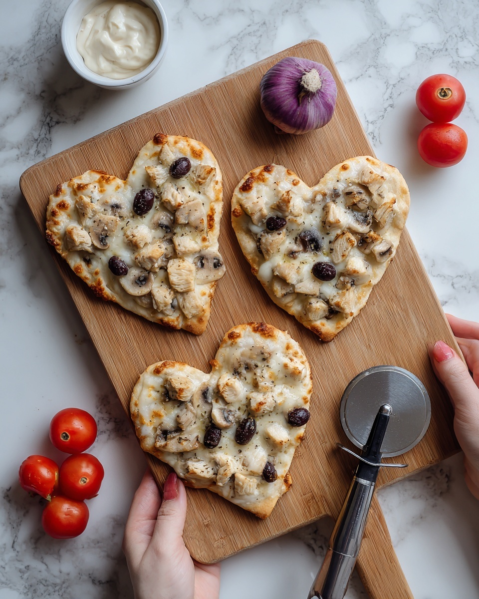 Mini Heart-Shaped Pizzas Recipe - Recipe Image