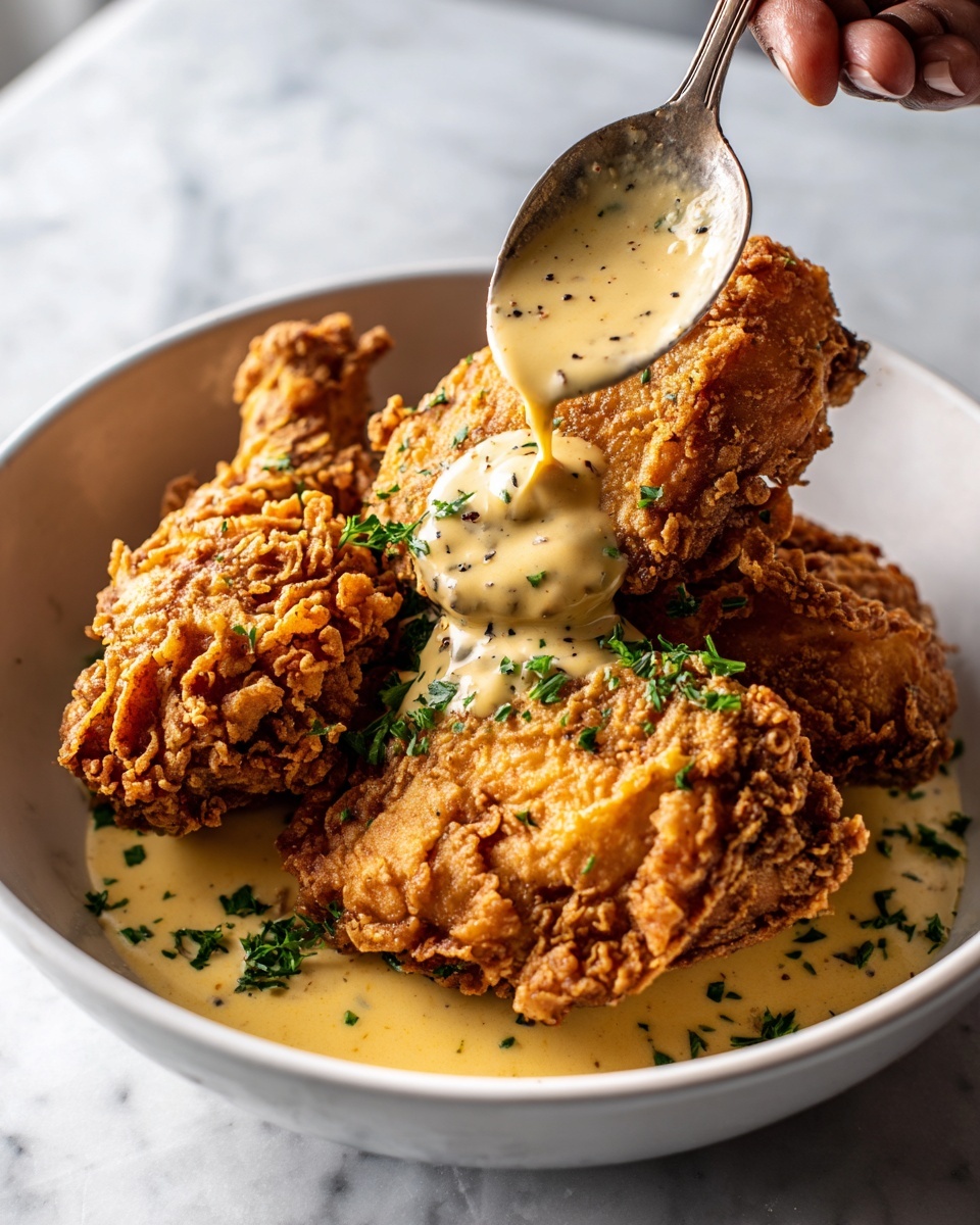 Crispy Parmesan Chicken with a Rich Garlic Sauce Recipe - Recipe Image