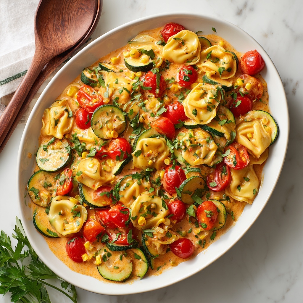 Cheese Tortellini with Summer Veggies Recipe - Recipe Image