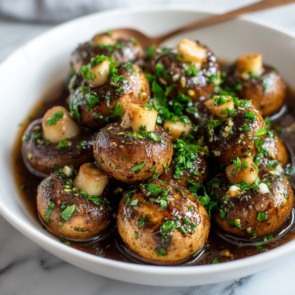 Balsamic Soy Roasted Garlic Mushrooms Recipe - Recipe Image