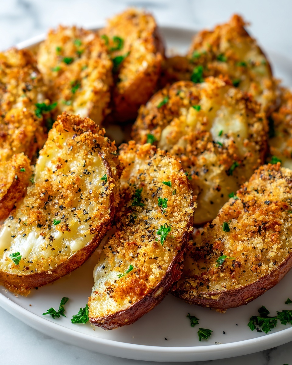 Baked Garlic Parmesan Potato Wedges Recipe - Recipe Image