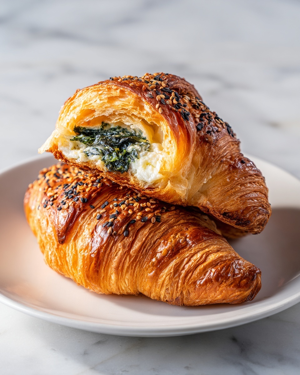 Savory Spinach and Cheese Stuffed Crescent Rolls Recipe - Recipe Image