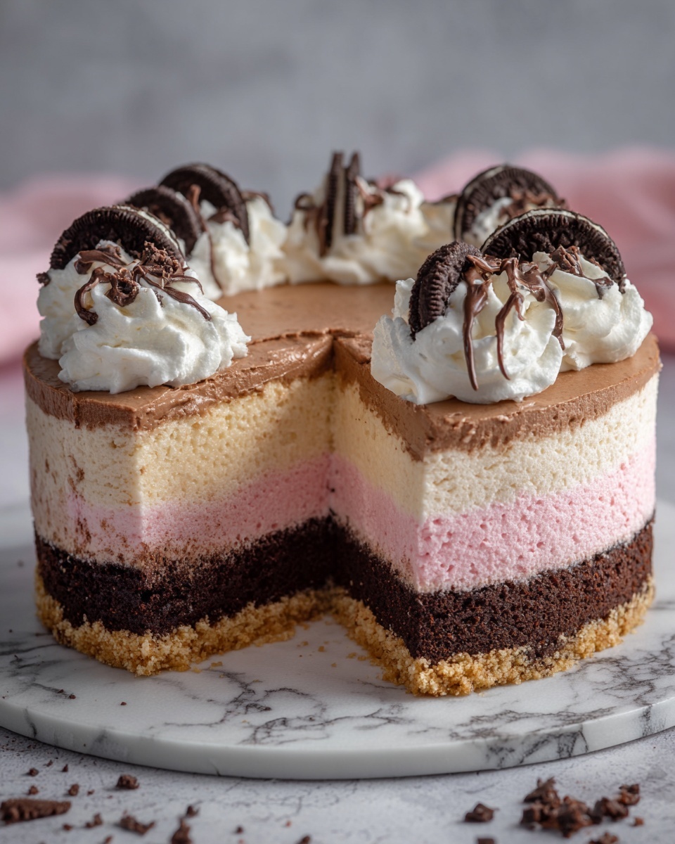 No-Bake Kinder Cheesecake with Kinder Bueno Pieces Recipe - Recipe Image