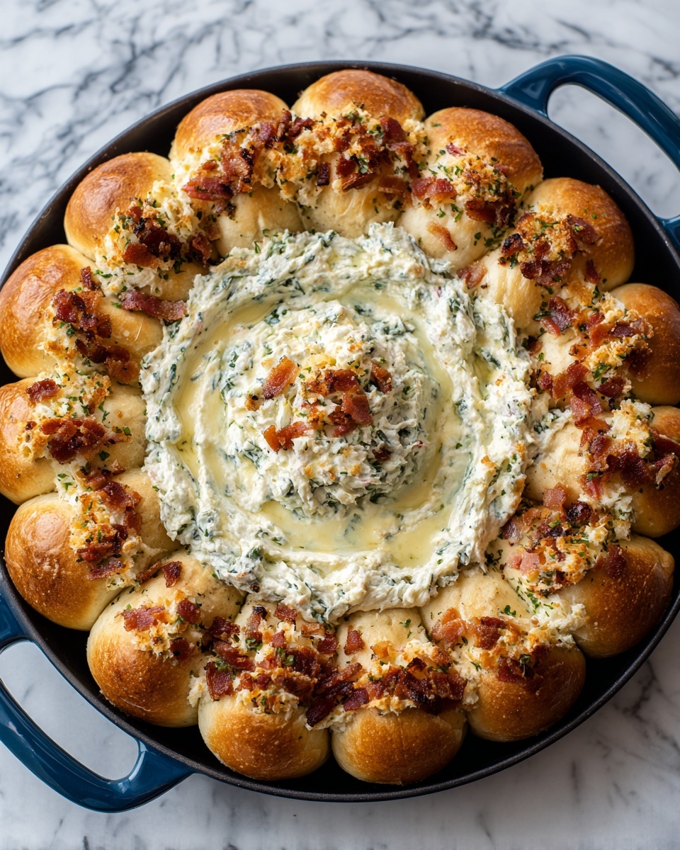 Spinach Artichoke Dip Pull-Apart Bread Recipe - Recipe Image