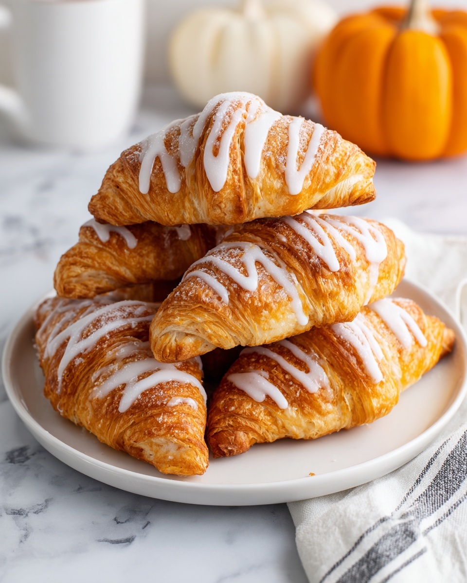 Pumpkin Pie Crescents with Maple Glaze Recipe - Recipe Image