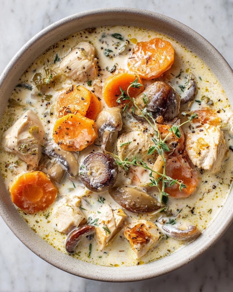 Creamy Mushroom Chicken and Wild Rice Soup Recipe - Recipe Image