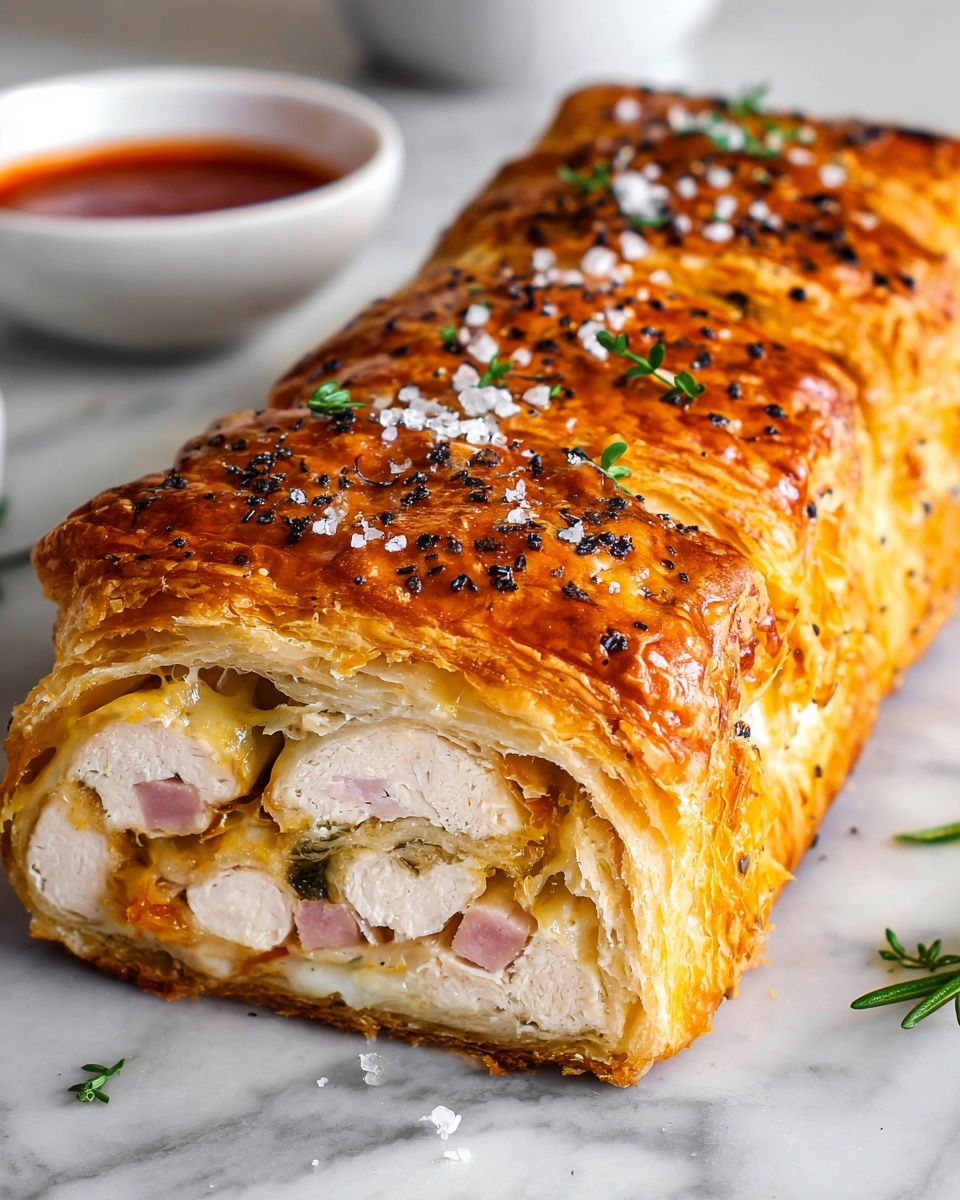 Chicken Cordon Bleu Stromboli Recipe - Recipe Image