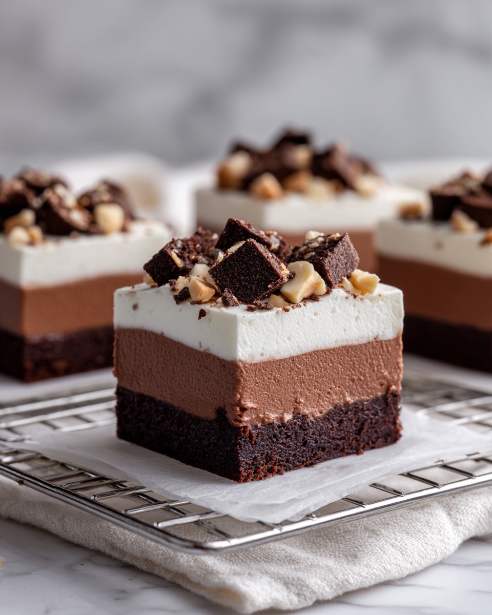 No-Bake Chocolate Mousse Bars Recipe - Recipe Image