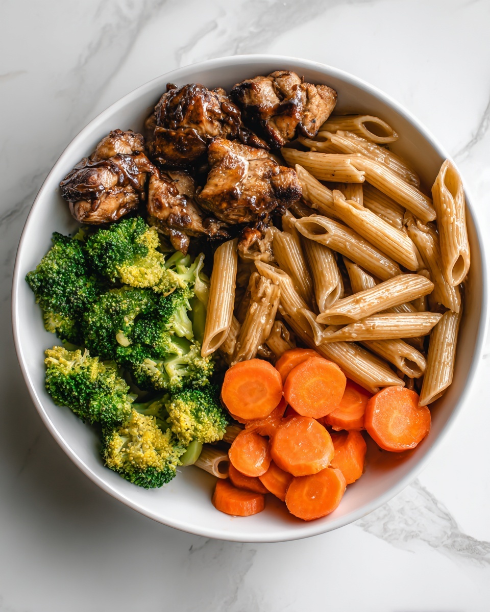 Honey Garlic Chicken with Roasted Veggie Penne Recipe - Recipe Image