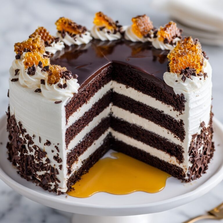 Chocolate Honey Cake with Raspberries and Rich Ganache Recipe