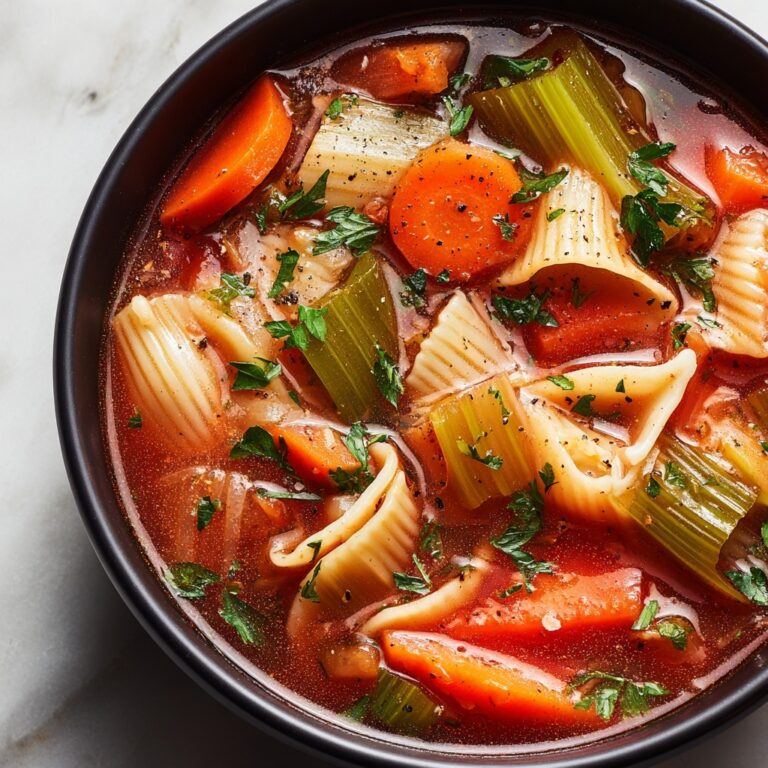 Hearty Minestrone Soup with Beans, Pasta, and Vegetables Recipe