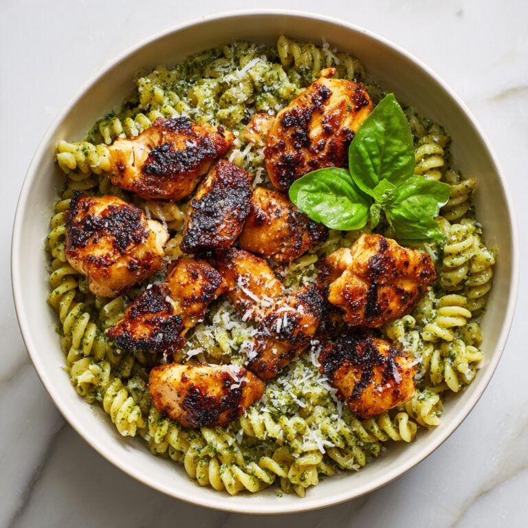 Pasta with Spinach Pesto and Grilled Chicken Recipe