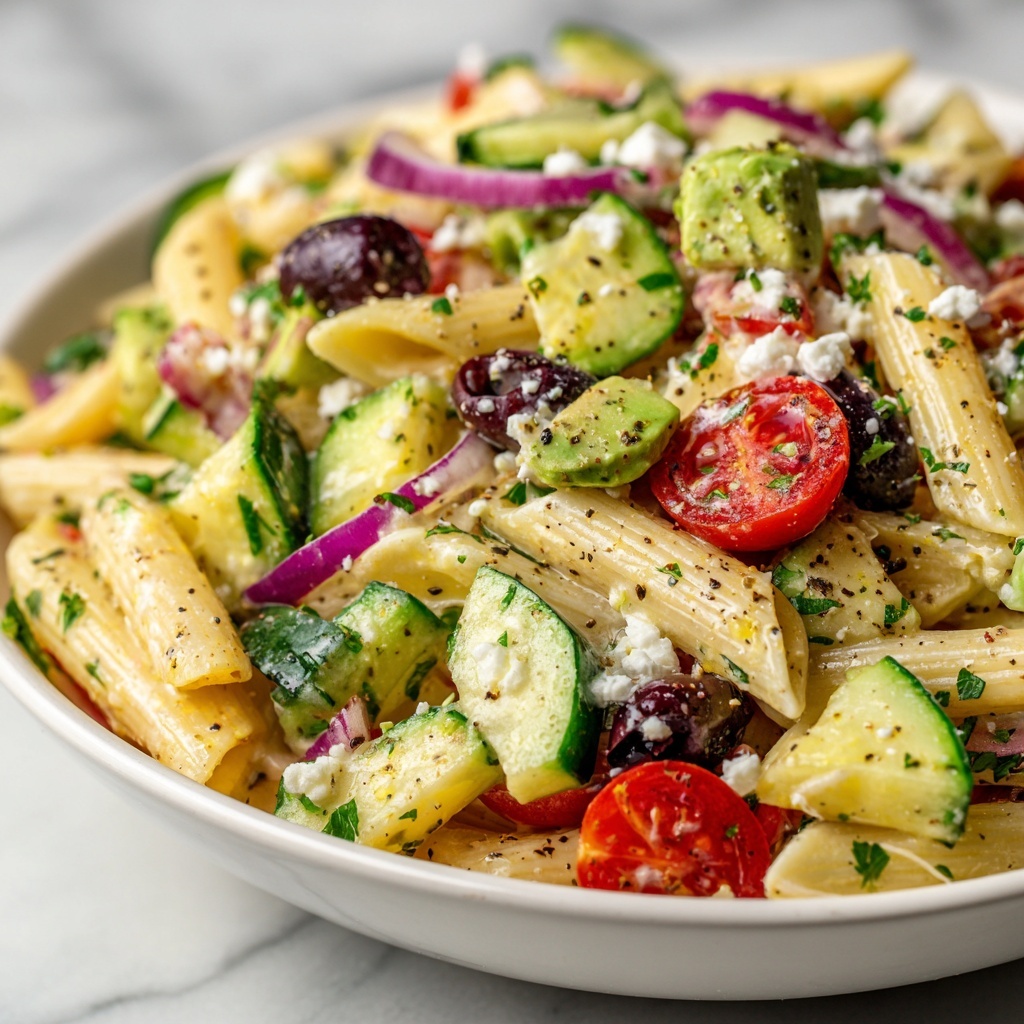 Lemon Herb Mediterranean Pasta Salad Recipe - Recipe Image
