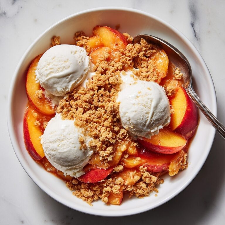 Peach Cobbler with Vanilla Ice Cream Recipe