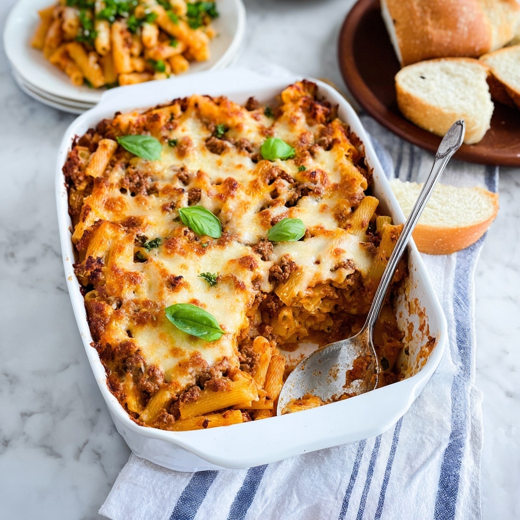 Baked Ziti with Ground Beef and Ricotta Recipe - Recipe Image