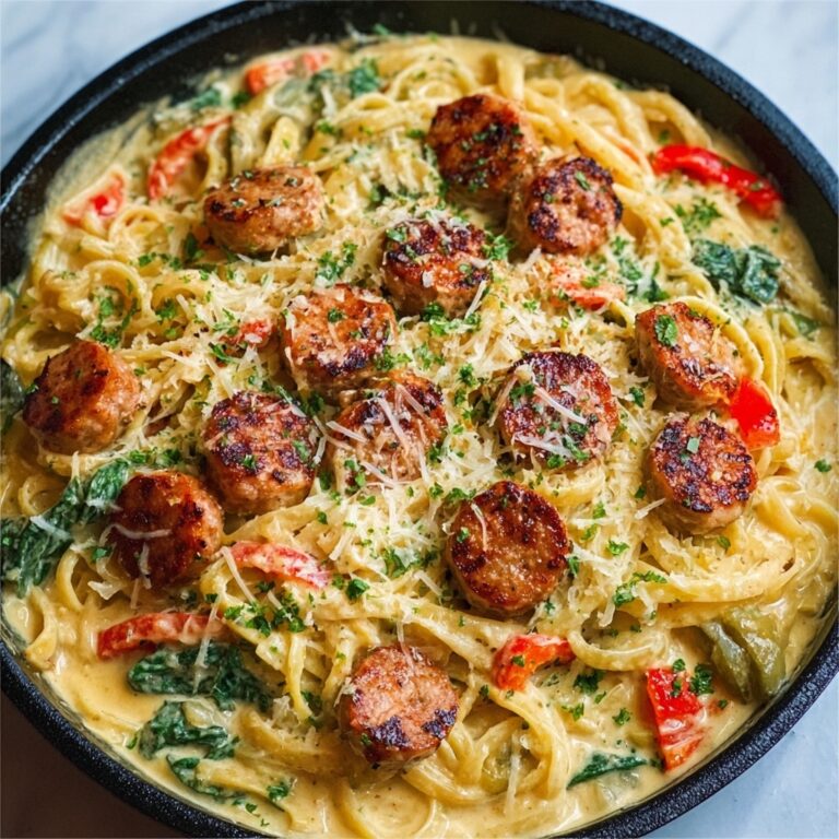 Loaded Chicken and Cajun Sausage Pasta Casserole Recipe