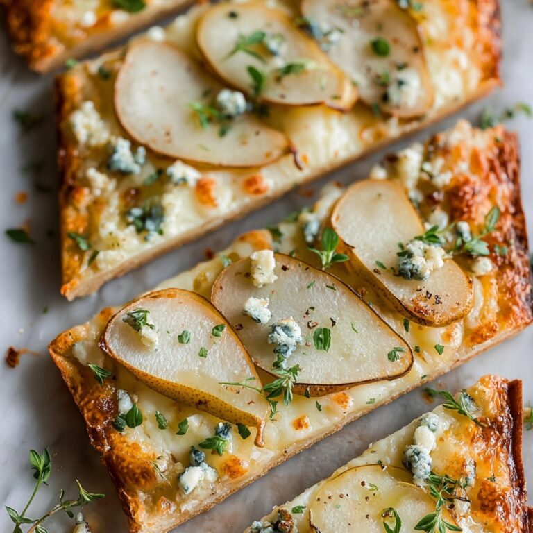 Pear and Gorgonzola Flatbread with Honey and Walnuts Recipe