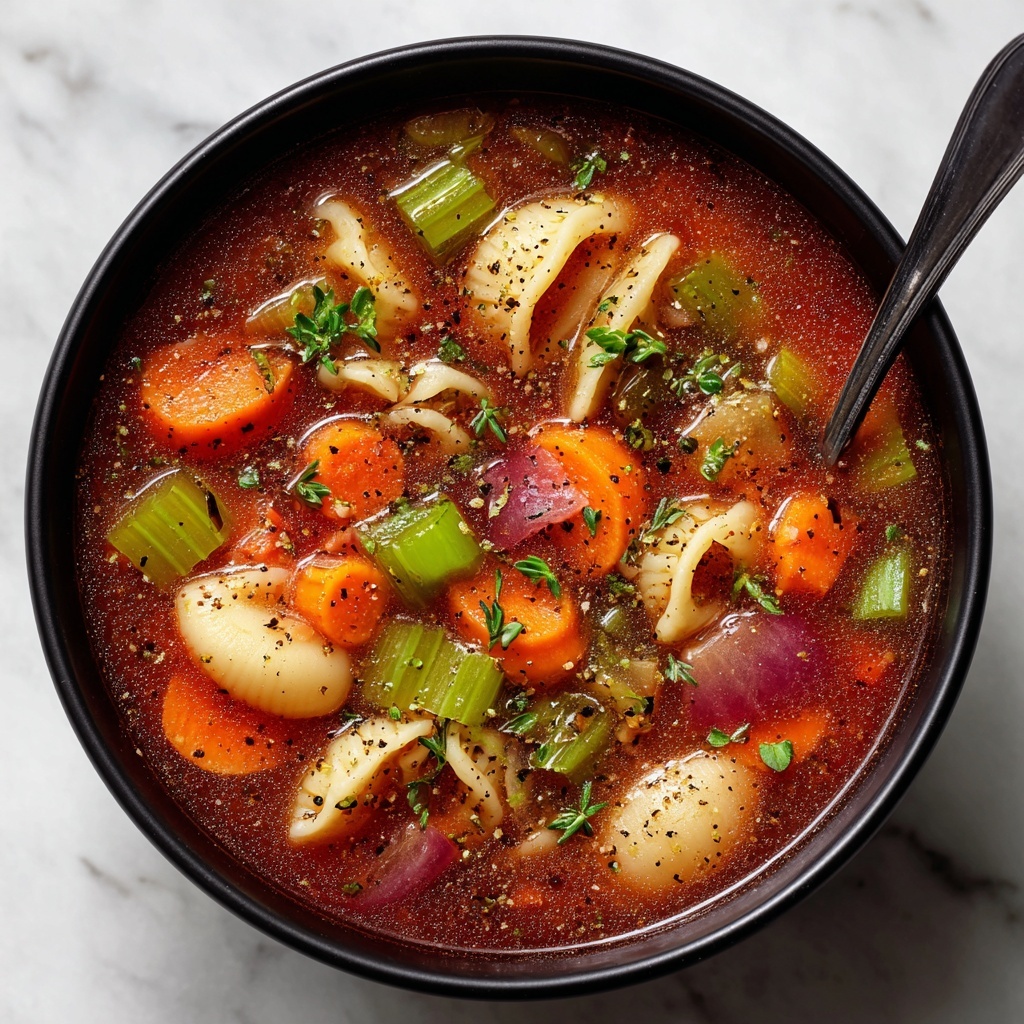 Hearty Minestrone Soup with Beans, Pasta, and Vegetables Recipe - Recipe Image