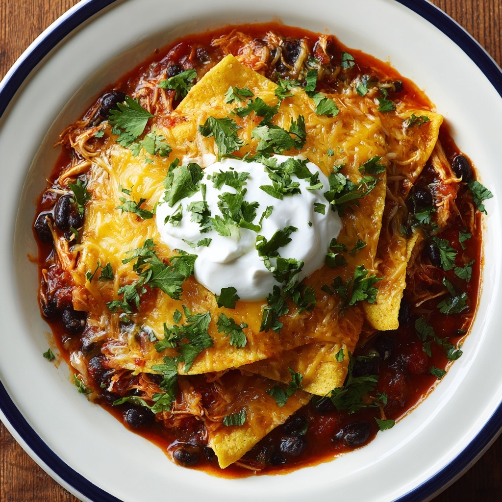 Cheesy Slow Cooker Chicken Enchilada Bake Recipe - Recipe Image