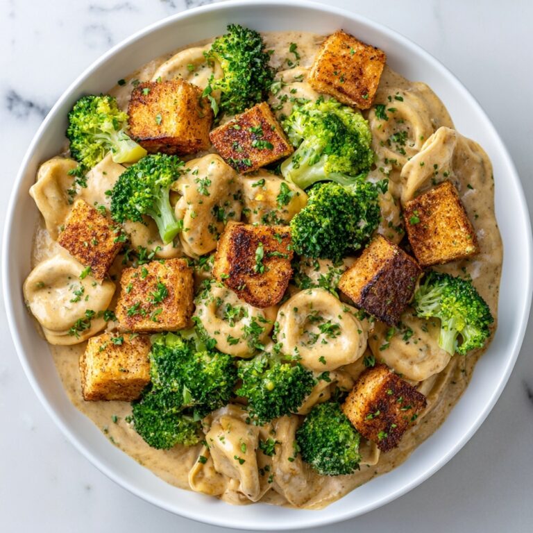 Creamy Garlic Parmesan Tortellini with Chicken & Broccoli Recipe