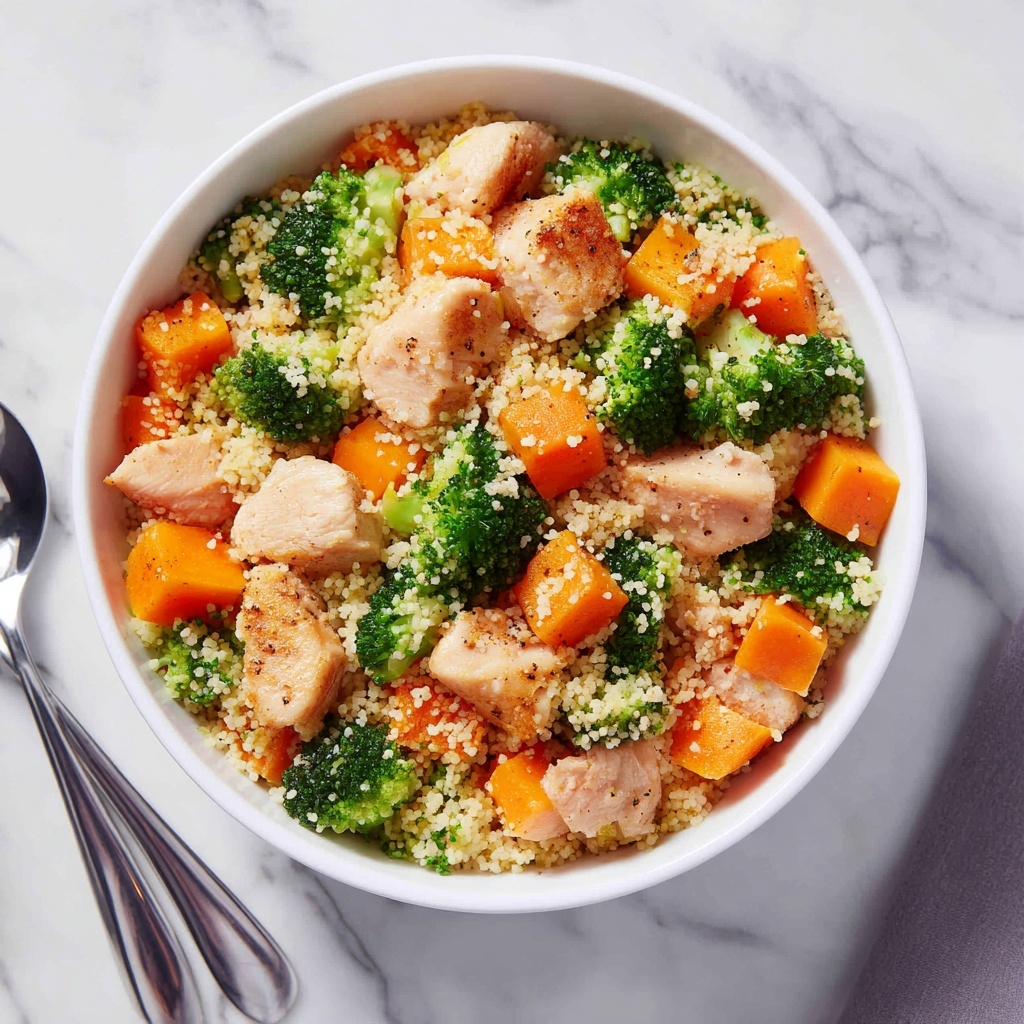 Roasted Butternut Squash, Broccoli, and Cheddar Chicken Couscous Recipe - Recipe Image