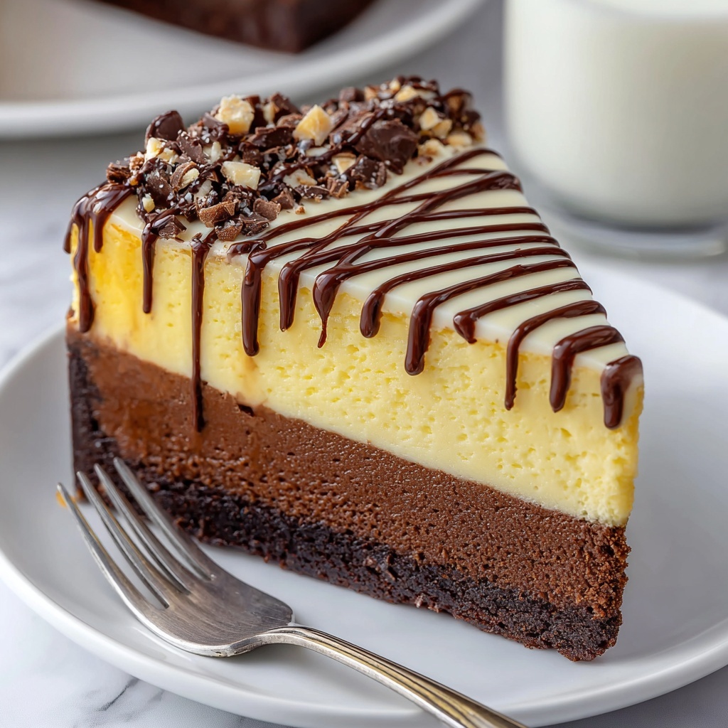 Brownie Layered Cookie Dough Cheesecake Recipe - Recipe Image
