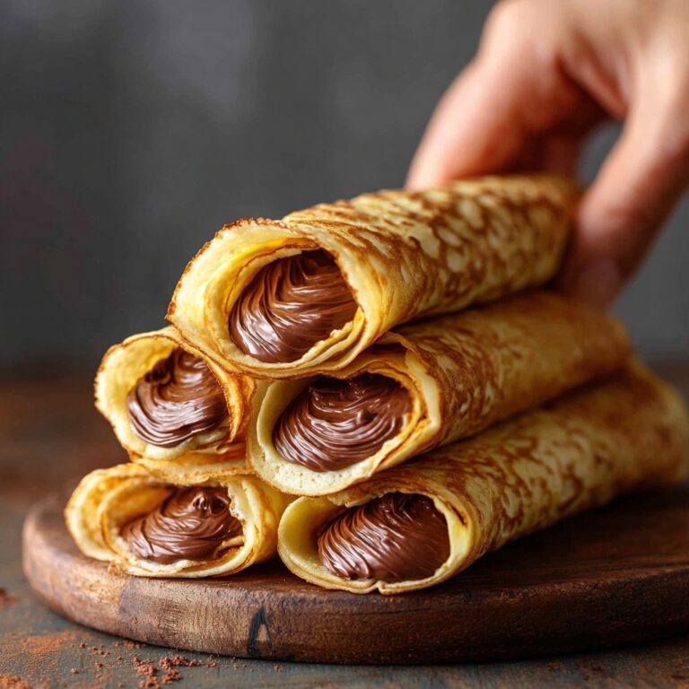 Handmade Chocolate-Filled Rolled Crepes Recipe