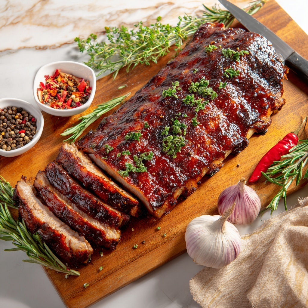 Slow-Roasted Baby Back Ribs with Homemade BBQ Sauce Recipe - Recipe Image