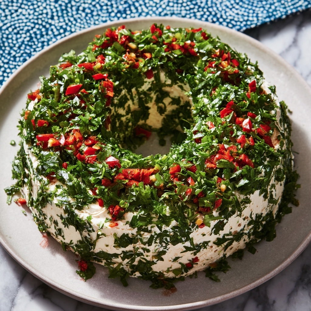 Christmas Taco Cheese Ball Wreath Recipe - Recipe Image