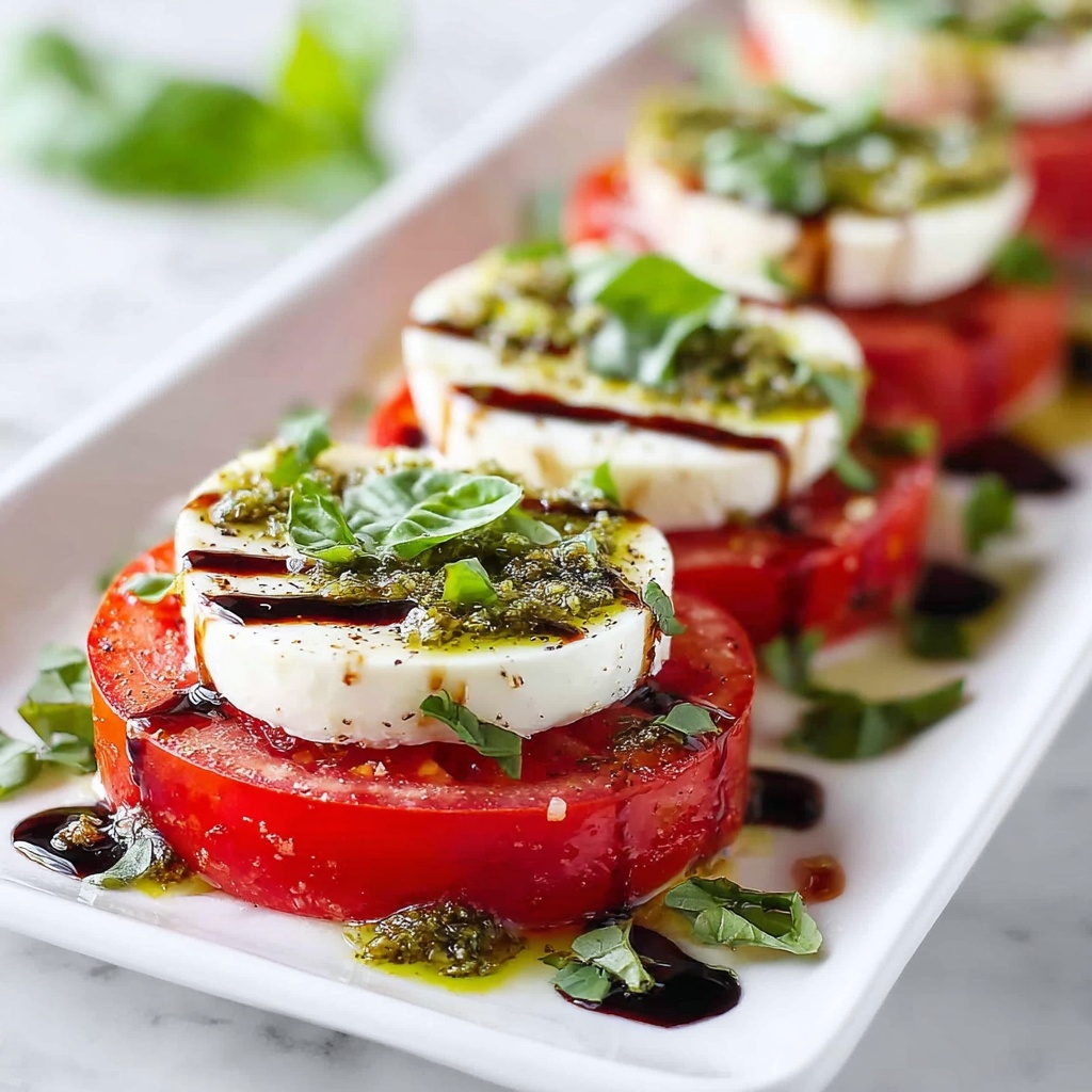 Caprese Salad with Pesto Dressing Recipe - Recipe Image