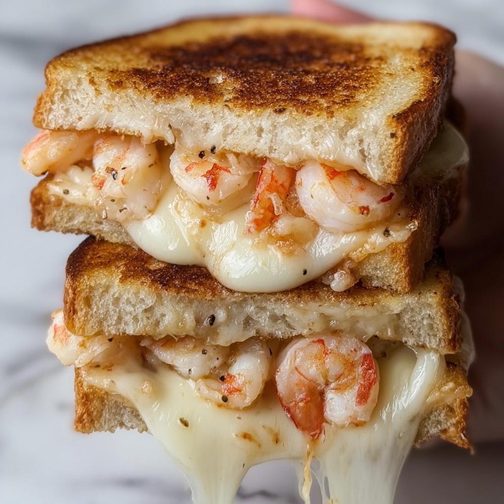 Cheesy Garlic Shrimp Grilled Cheese Recipe - Recipe Image