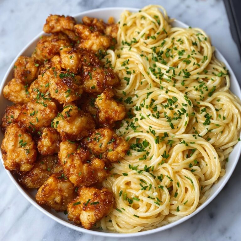 Lemon Garlic Butter Chicken Bites with Savory Parmesan Linguine Recipe