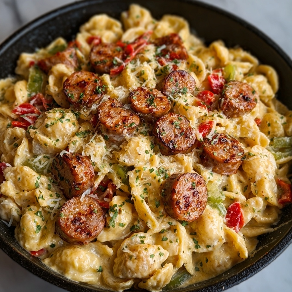 Loaded Chicken and Cajun Sausage Pasta Casserole Recipe - Recipe Image