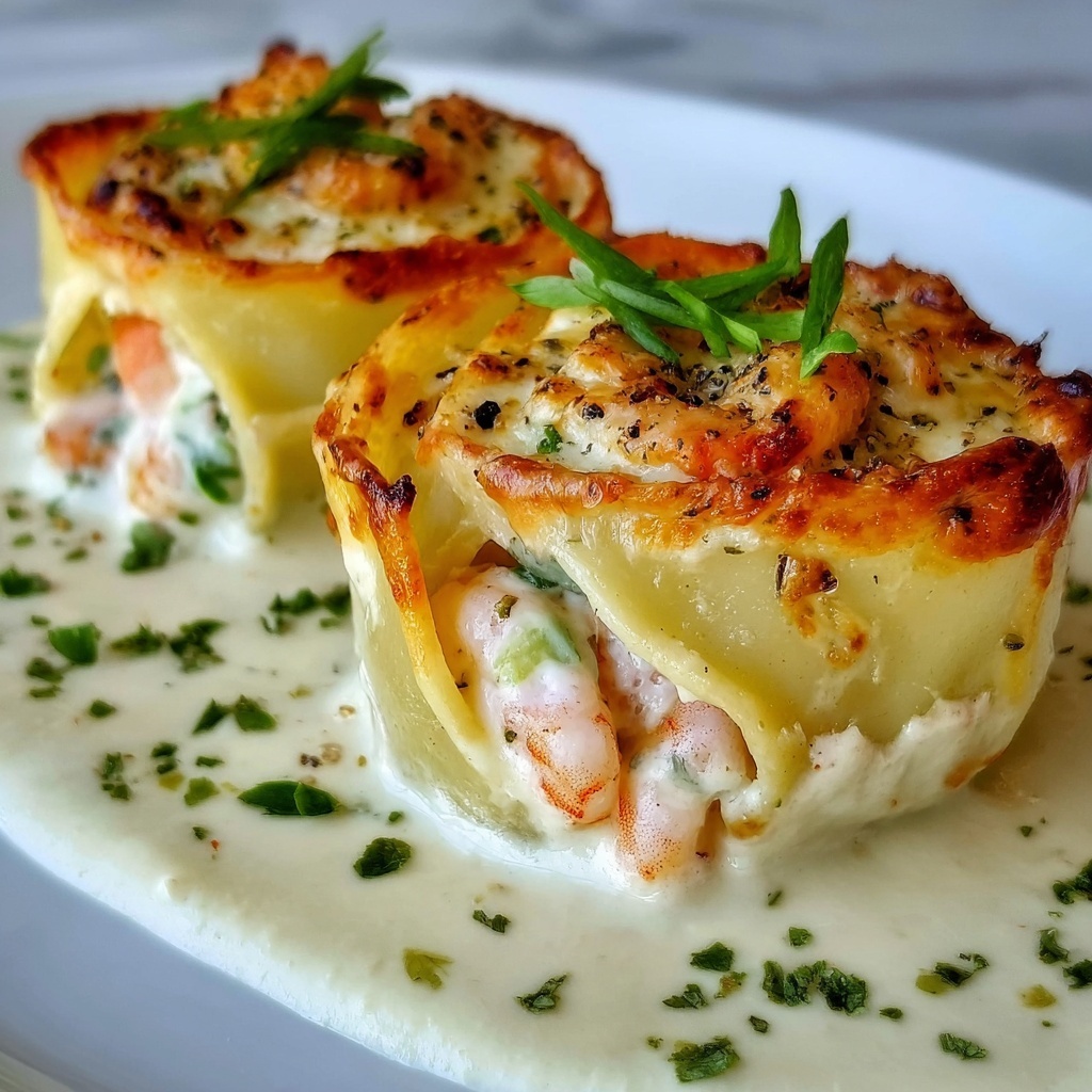 Shrimp Crab Alfredo Lasagna Roll-Ups Recipe - Recipe Image